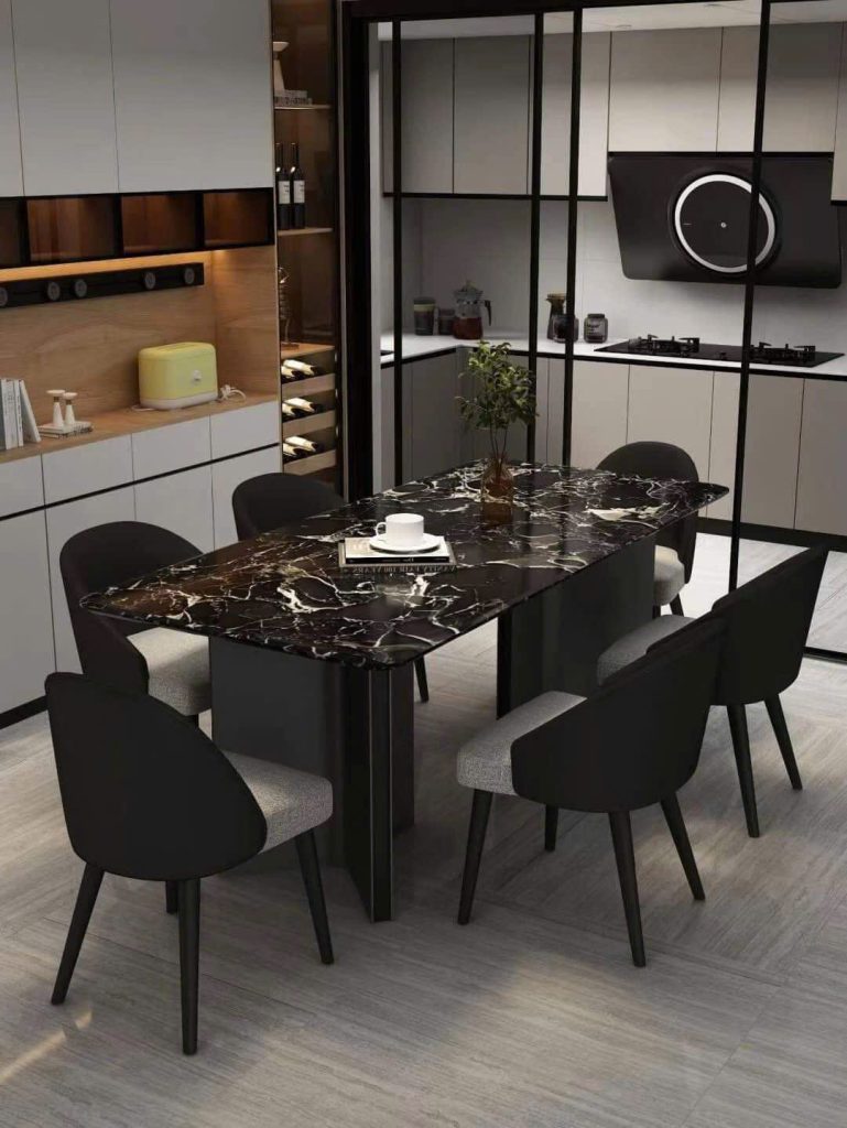 Bàn ăn đá tự nhiên HOA HỒNG ĐEN cao cấp